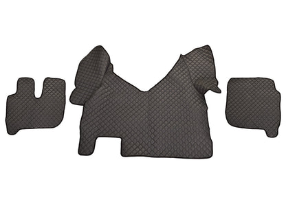 Tapis de sol gris en cuir synthétique (éco-cuir) – adaptés pour Iveco Hi Way