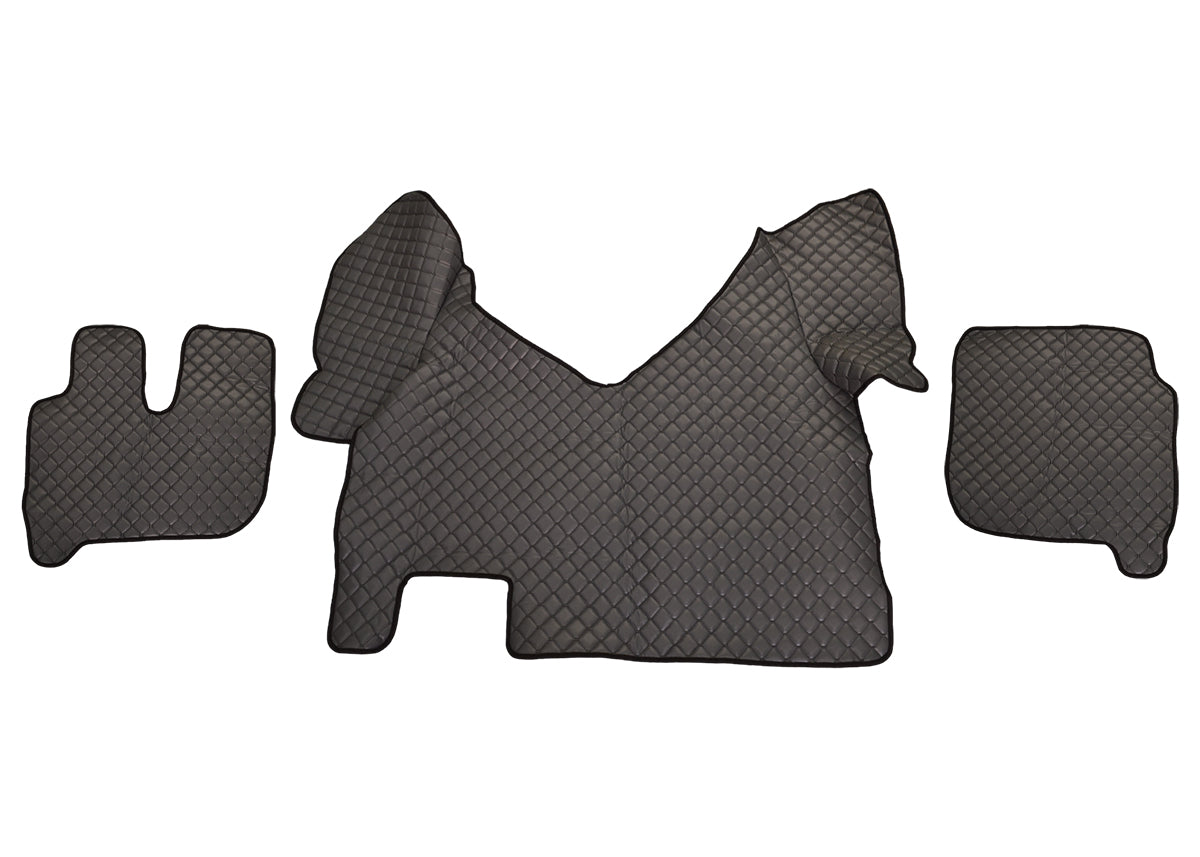 Tapis de sol gris en cuir synthétique (éco-cuir) – adaptés pour Iveco Hi Way