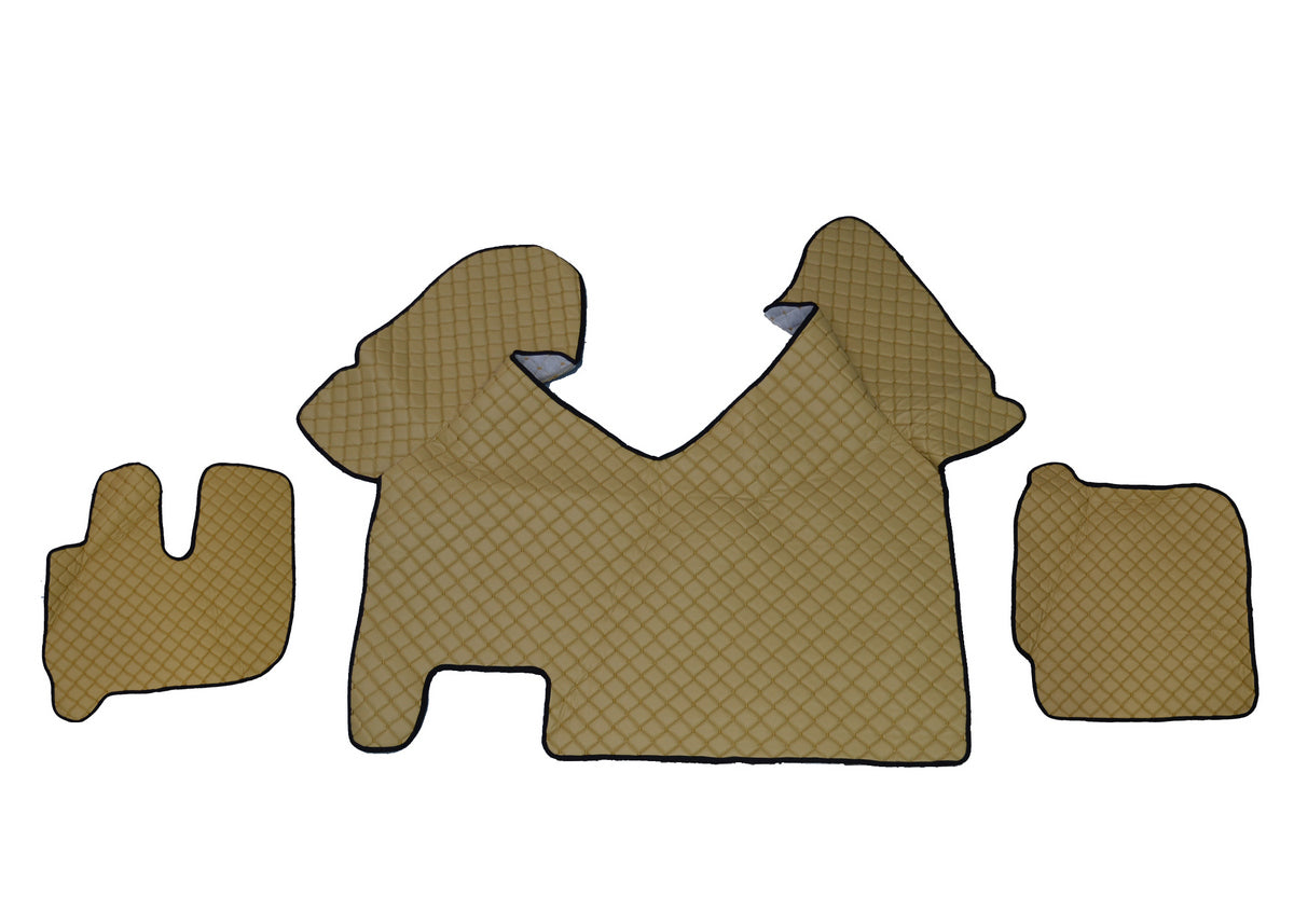 Tapis de sol beige en cuir synthétique (éco-cuir) – adapté pour Iveco Hi Way