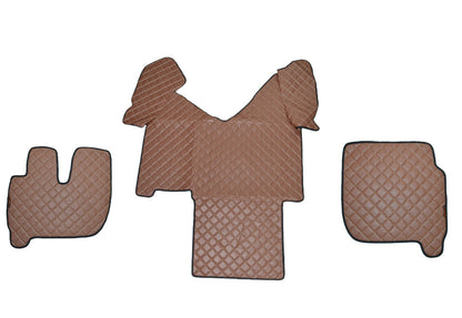 Tapis de sol marron en cuir synthétique (éco-cuir) – adapté pour Iveco Stralis