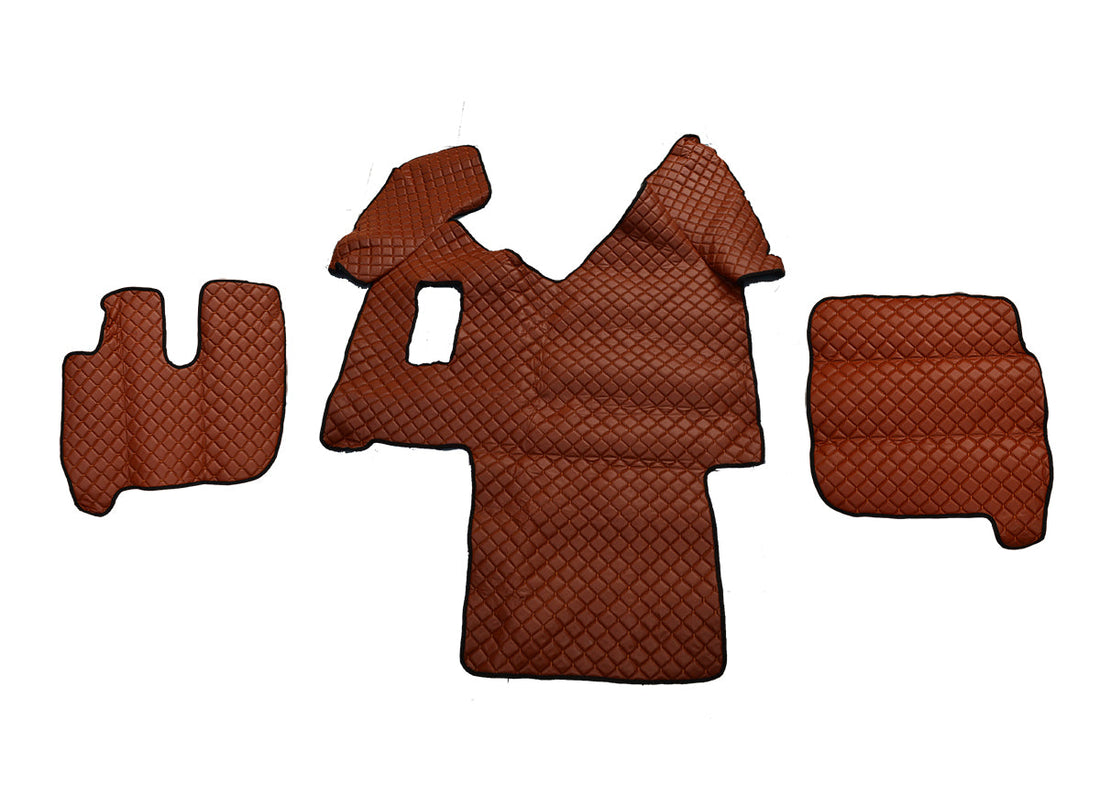 Brown Eco Leather Floor Mats – suitable for Iveco Stralis Manual