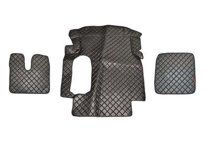 Tapis de sol en cuir synthétique (éco-cuir) noir – adapté pour MAN TGA
