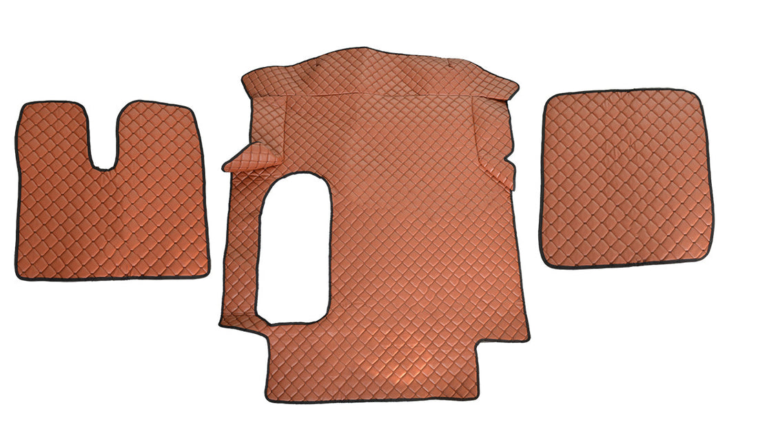 Brown Eco Leather Floor Mats – suitable for MAN TGA