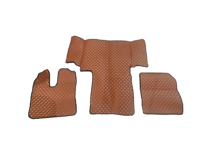 Tapis de sol en cuir synthétique (éco-cuir) marron – adapté pour MAN TGS 400