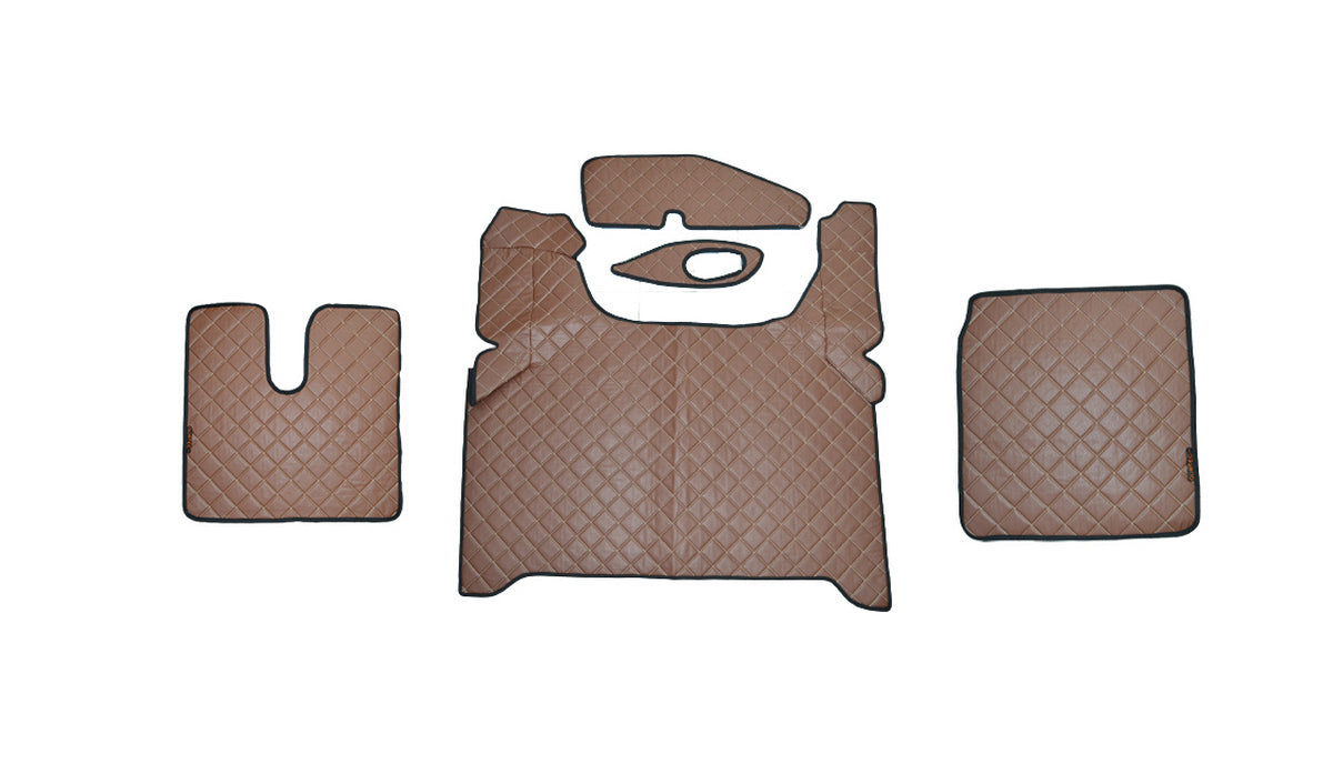 Tapis de sol marron en cuir synthétique (éco-cuir) – adaptés pour MAN TGX 2020+