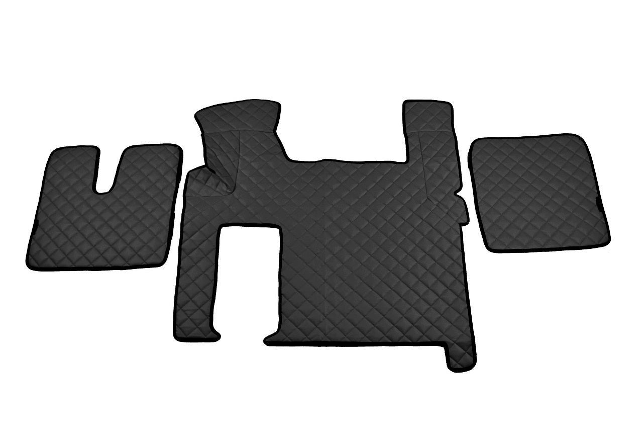Tapis de sol en cuir synthétique (éco-cuir) noir – adaptés pour MAN TGX