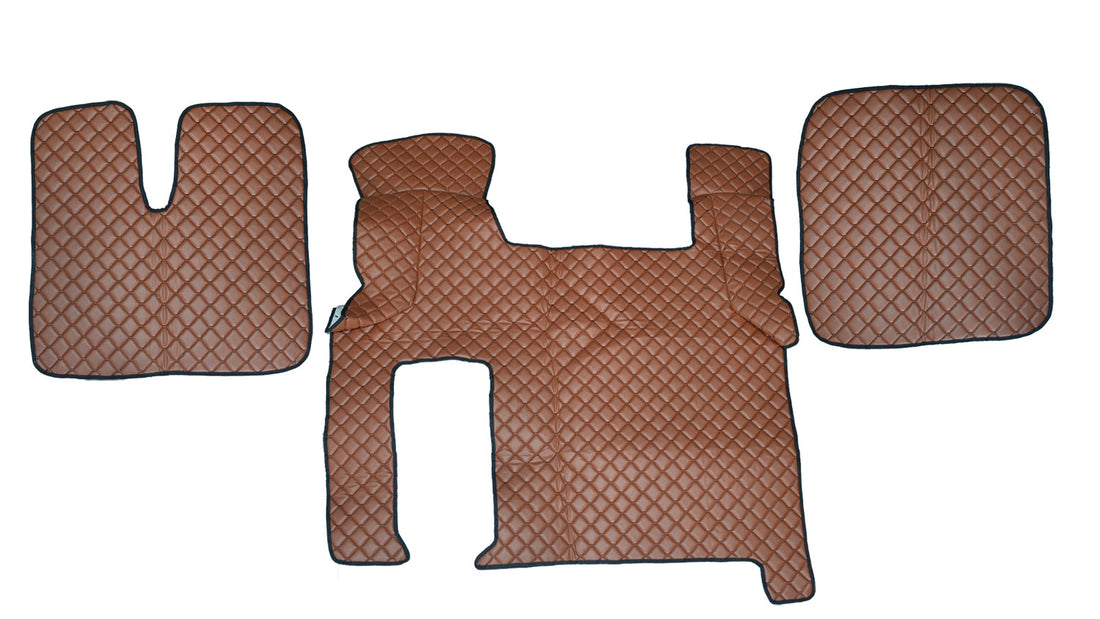 Brown Eco Leather Floor Mats – suitable for MAN TGX