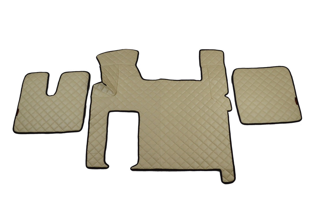 Beige Fußmatten aus Kunstleder (Eco-Leder) – geeignet für MAN TGX