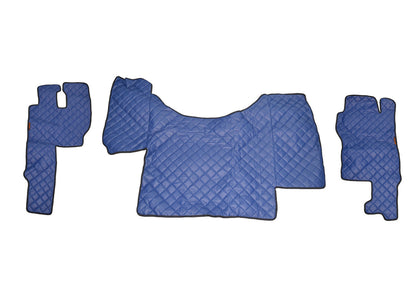 Tapis de sol bleu en cuir synthétique (éco-cuir) – adapté pour Mercedes Actros 2011, boîte manuelle