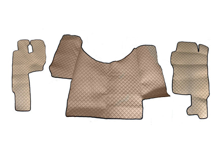 Tapis de sol beige en cuir synthétique (éco-cuir) – boîte manuelle, adapté pour Mercedes Actros 2011