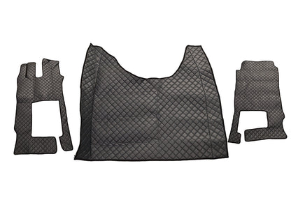 Tapis de sol en cuir synthétique (éco-cuir) gris – adaptés pour Mercedes Actros F, 2021+, position basse