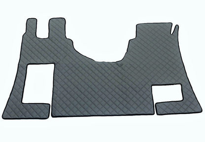 Tapis de sol en cuir synthétique (éco-cuir) gris – adapté pour Mercedes Actros MP4, antidérapants