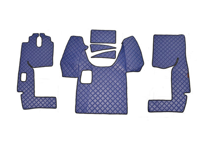 Tapis de sol bleu en cuir synthétique (éco-cuir) – Boîte manuelle, adapté pour Mercedes Axor/Atego 2005–2012