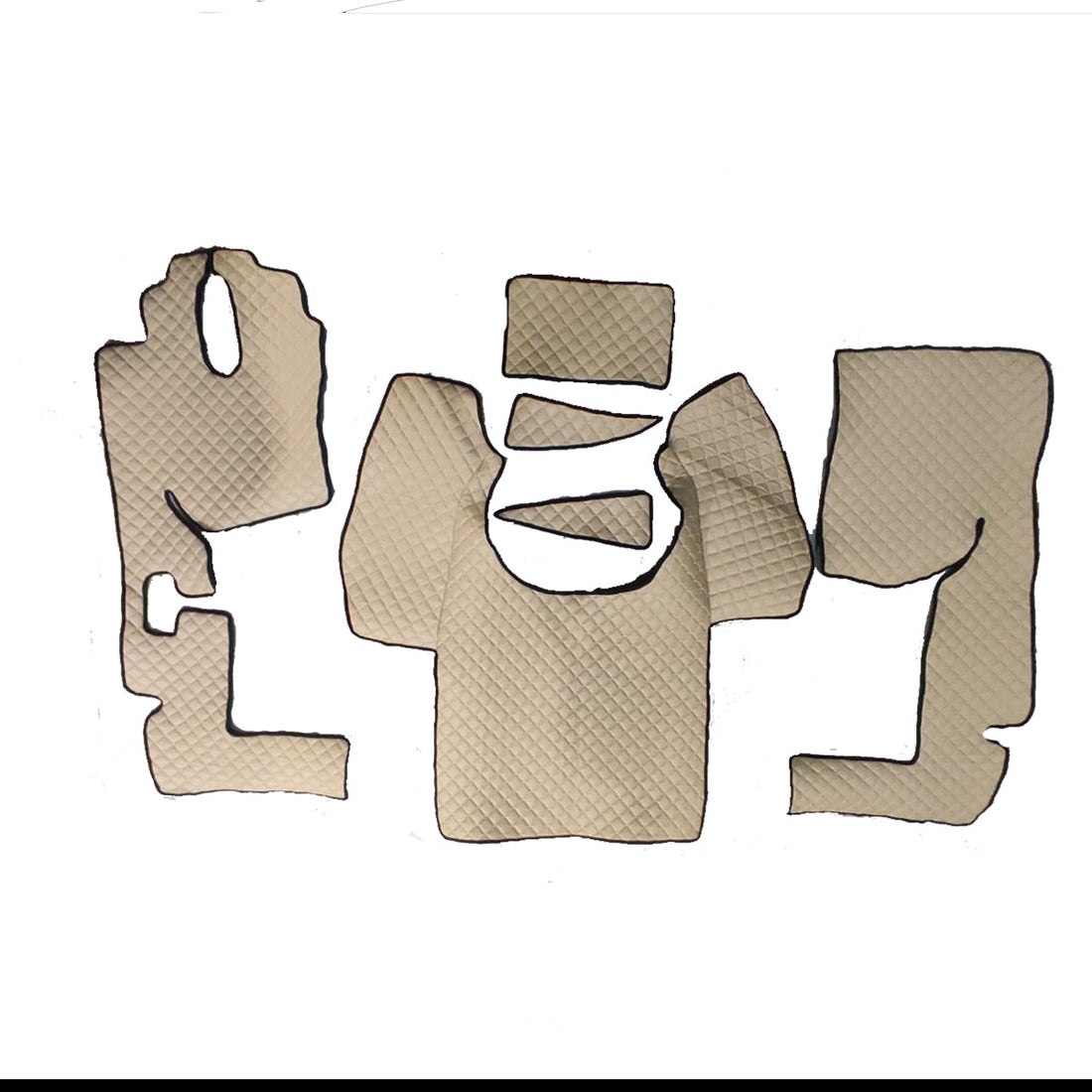 Tapis de sol beige en cuir synthétique (éco-cuir) – adapté pour Mercedes Axor 2005–2012 et Mercedes Atego 2010–2012, boîte automatique