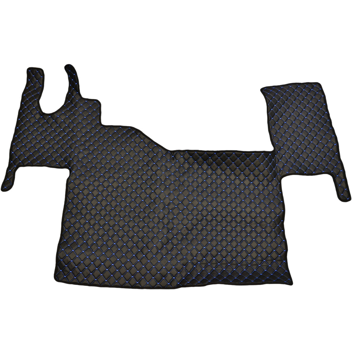 Tapis de sol en cuir synthétique (éco-cuir) noir – surpiqûres bleues adapté pour Renault T (2021+)