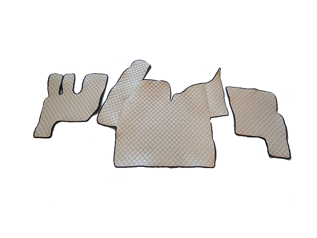 Бежова подова стелка от изкуствена кожа за тунелната част, подходяща за Renault T 2021+