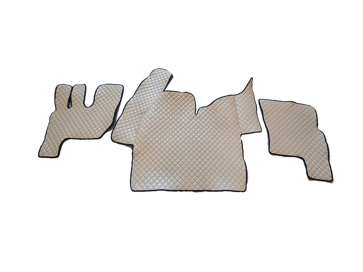 Tapis de sol de tunnel en cuir synthétique beige adapté pour Renault T 2021+