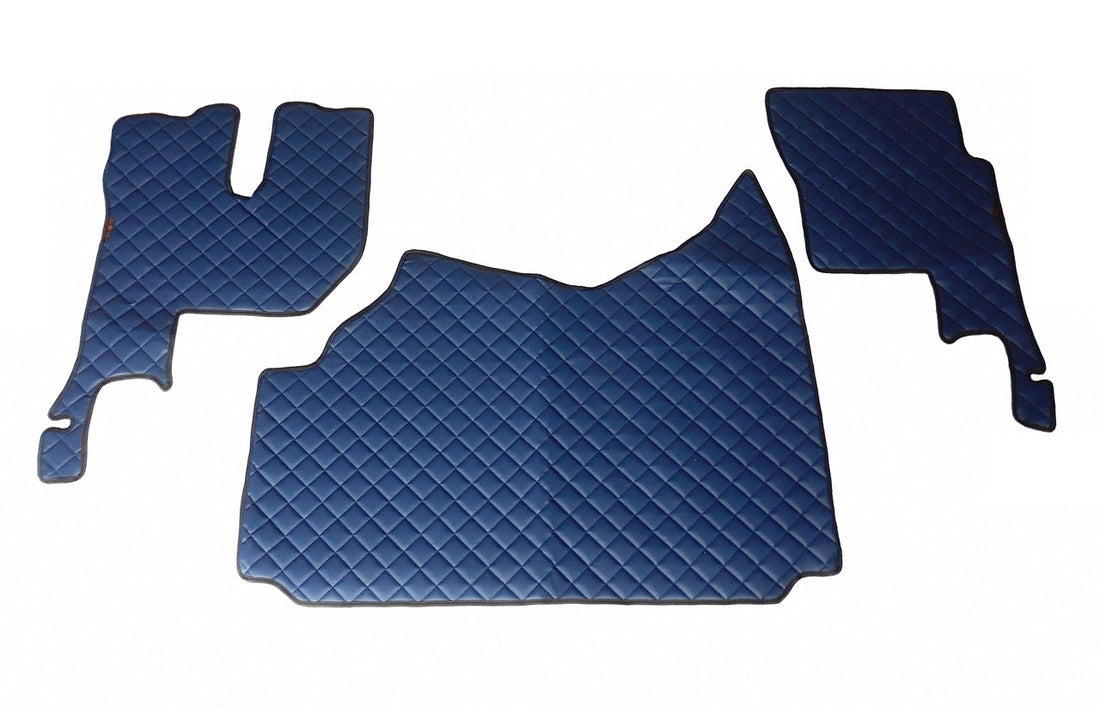 Сини подови стелки от изкуствена кожа (еко кожа) – ръчни скорости, подходящ за Renault Gama T 420