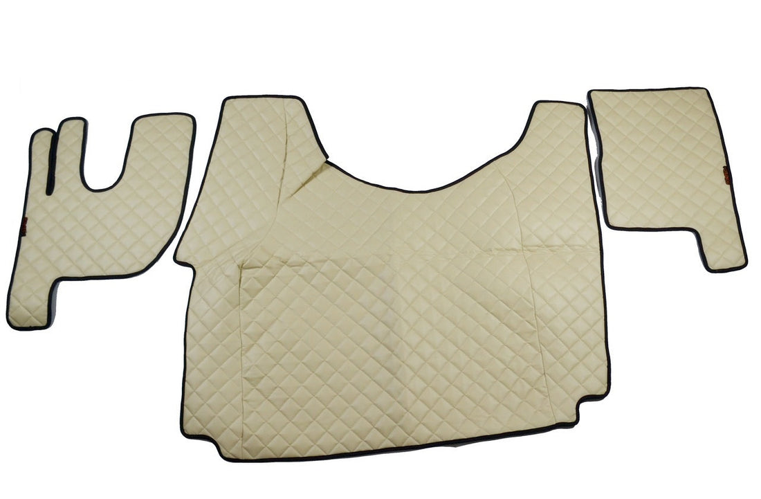 Бежова подова стелка за тунел от изкуствена кожа (еко кожа), подходяща за Renault Gama T