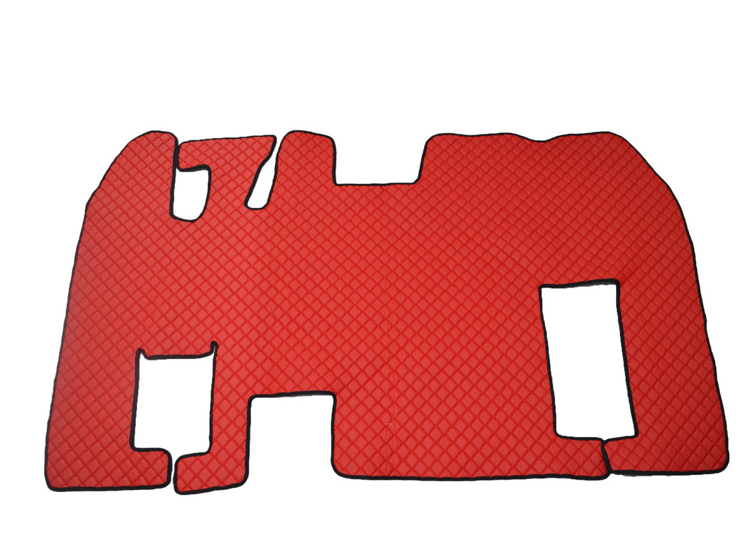 Tapis de sol rouge en cuir synthétique (éco-cuir) – adapté pour Renault Magnum