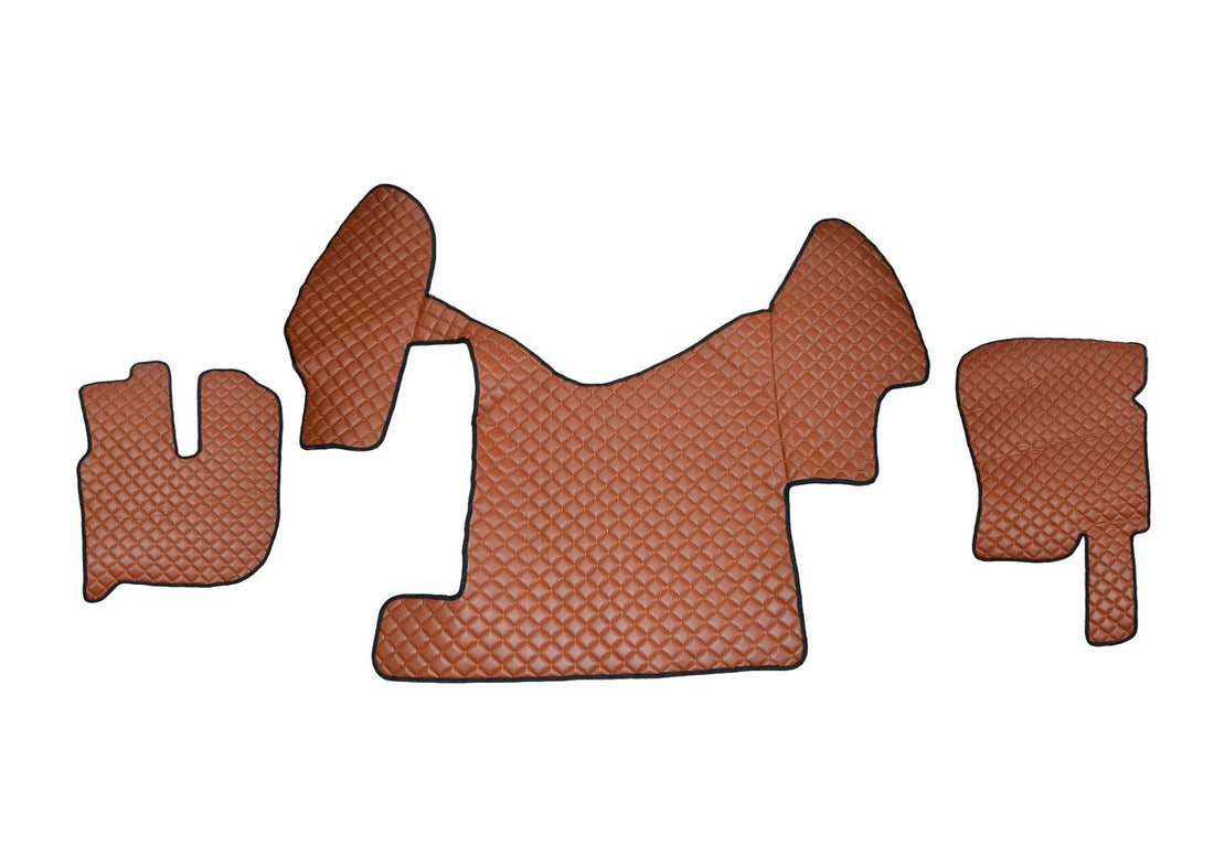 Комплект кафяви подови стелки от изкуствена кожа – ръчна скоростна кутия, подходящ за Renault Premium