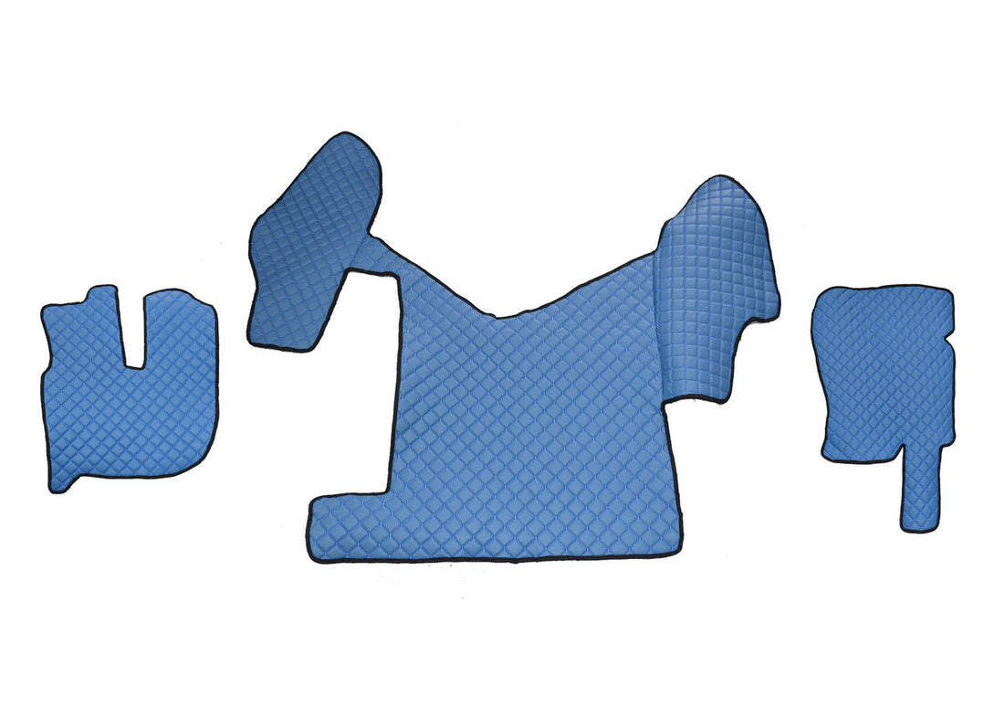Сини подови стелки от изкуствена кожа (еко кожа) – ръчна скоростна кутия, подходящи за Renault Premium