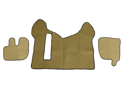 Tapis de sol beige en cuir synthétique (éco-cuir) – adapté pour Renault Premium, boîte automatique