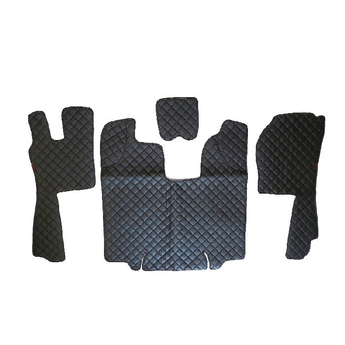 Tapis de sol en cuir synthétique (éco-cuir) noir – Conduite à gauche, adaptés pour Scania R 2009–2013