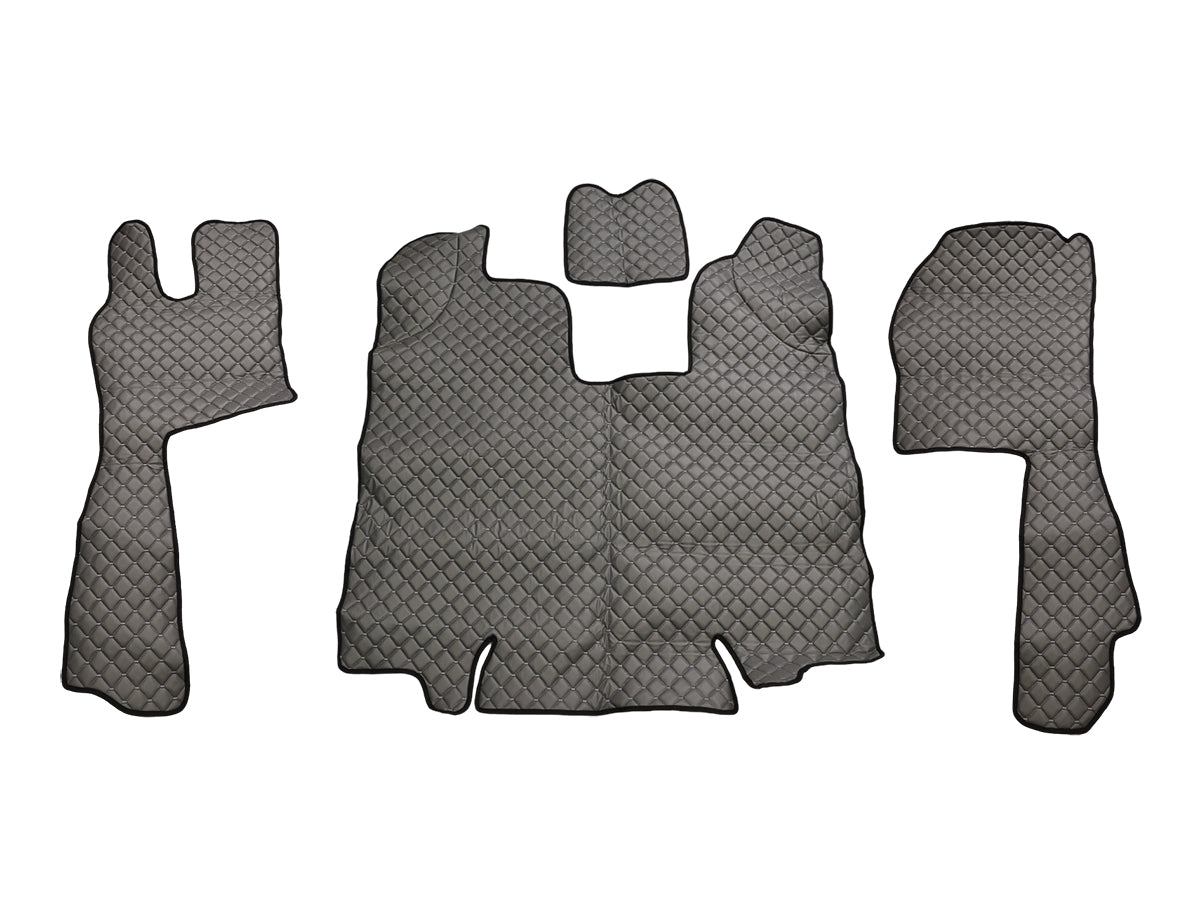 Σκούρα γκρι πατάκια δαπέδου από τεχνητό δέρμα (eco leather) – κατάλληλο για Scania R 2009–2013