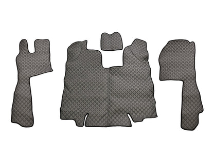 Σκούρα γκρι πατάκια δαπέδου από τεχνητό δέρμα (eco leather) – κατάλληλο για Scania R 2009–2013