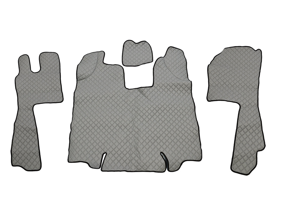 Tapis de sol en cuir synthétique (éco-cuir) gris – adapté pour Scania R 2009–2013