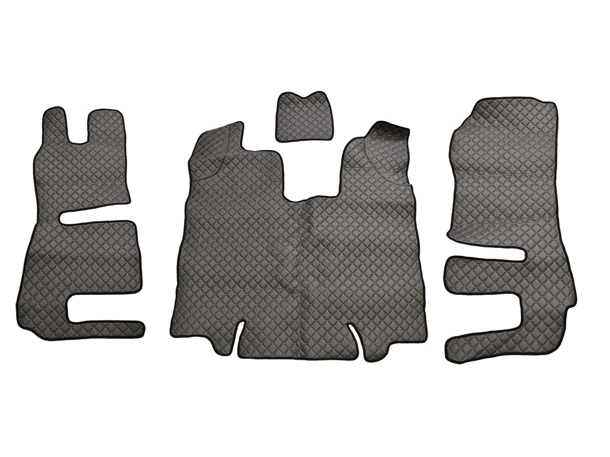 Σκούρα γκρι πατάκια δαπέδου από τεχνητό δέρμα (eco leather) – κατάλληλο για Scania R 2013–2016