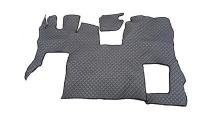 Tapis de sol en cuir synthétique (éco-cuir) gris foncé – adapté pour Scania S 2020+ avec siège passager rabattable