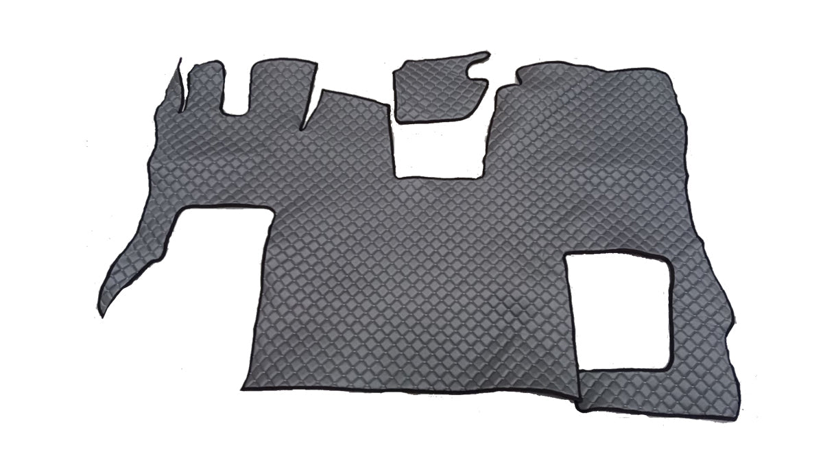 Tapis de sol en cuir synthétique (éco-cuir) gris foncé – adapté pour Scania S 2020+ avec siège passager rabattable