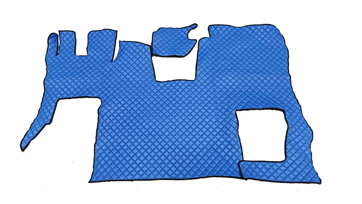 Tapis de sol en cuir bleu adapté pour Scania S 2020+ avec siège passager rabattable