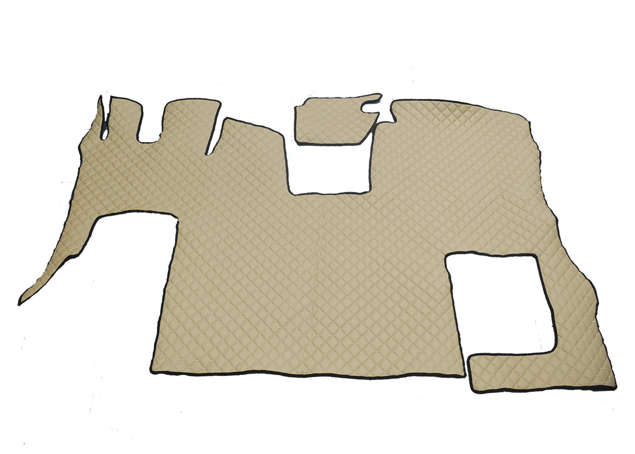 Tapis de sol beige en cuir synthétique – adapté pour Scania S 2020+ avec siège passager rabattable