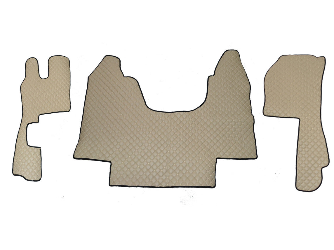 Tapis de sol beige en cuir synthétique (éco-cuir) – adapté pour Scania G420, 2010–2013