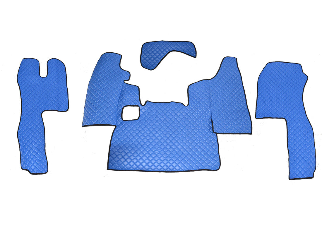 Tapis de sol en cuir synthétique (éco-cuir) bleu – adapté pour Scania L