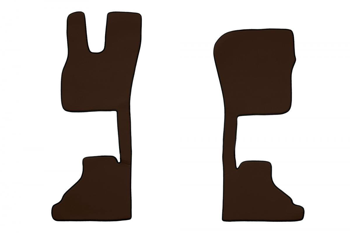 Brown Leather Floor Mat Set – suitable for DAF XG 2021+, 3-Piece, Passenger Air Seat, Smooth Finish