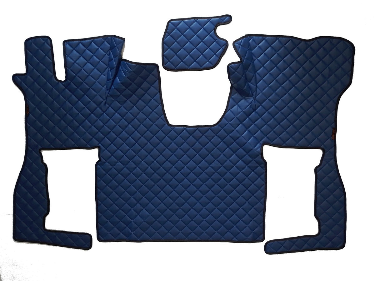 Tapis de sol bleu en cuir synthétique (éco-cuir) – adapté pour Scania S 2016+
