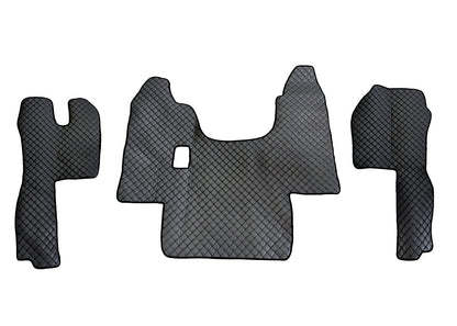 Tapis de sol en cuir synthétique (éco-cuir) gris – adapté pour Scania R boîte manuelle 2004–2012, cabine étroite