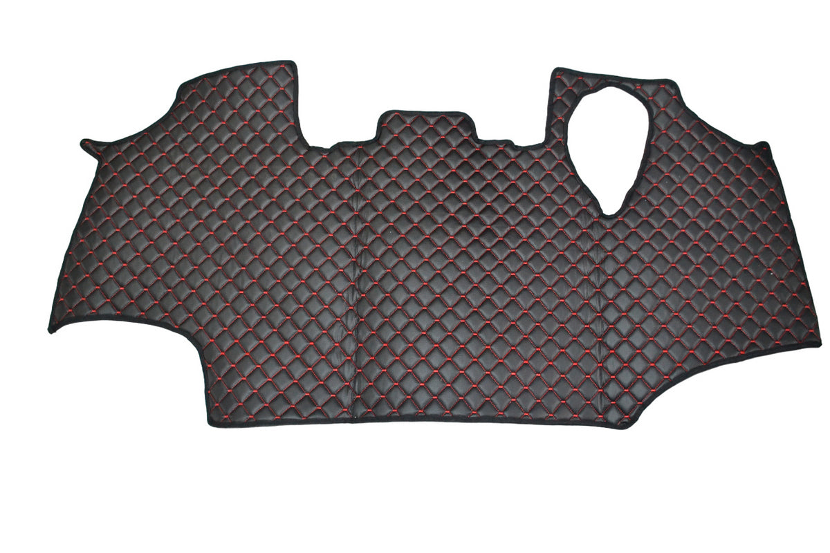 Tapis de sol en cuir noir – adapté pour Case Magnum 2021, surpiqûres rouges