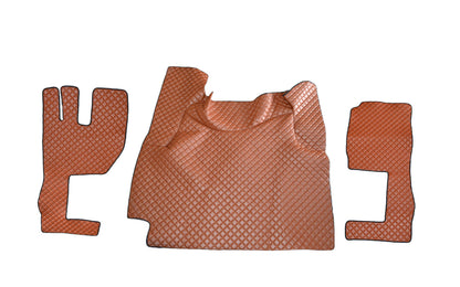 Tapis de sol en cuir synthétique (éco-cuir) marron – adapté pour Volvo FH 2009–2013