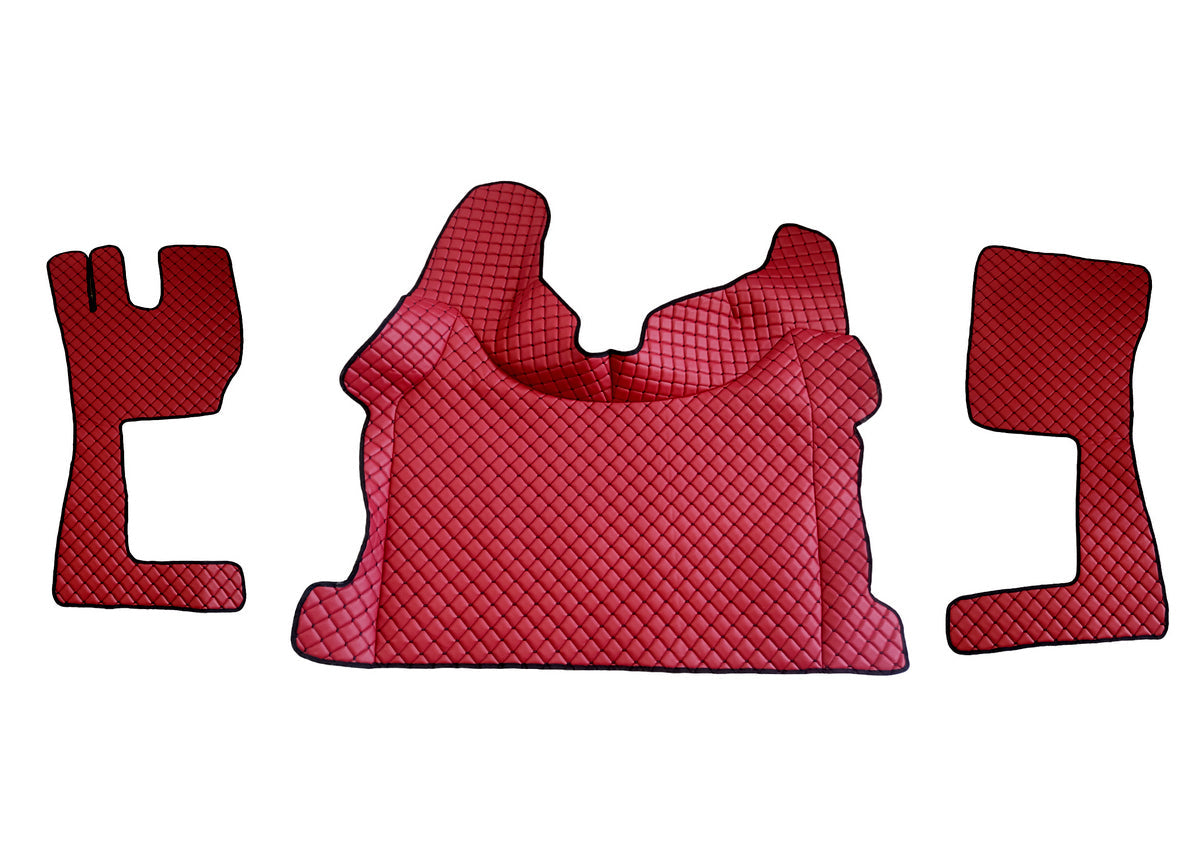 Tapis de sol bordeaux en cuir synthétique (éco-cuir) – adaptés pour Volvo FH 2013+