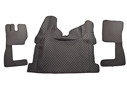 Tapis de sol en cuir synthétique (éco-cuir) gris foncé – adapté pour Volvo FH 2013+