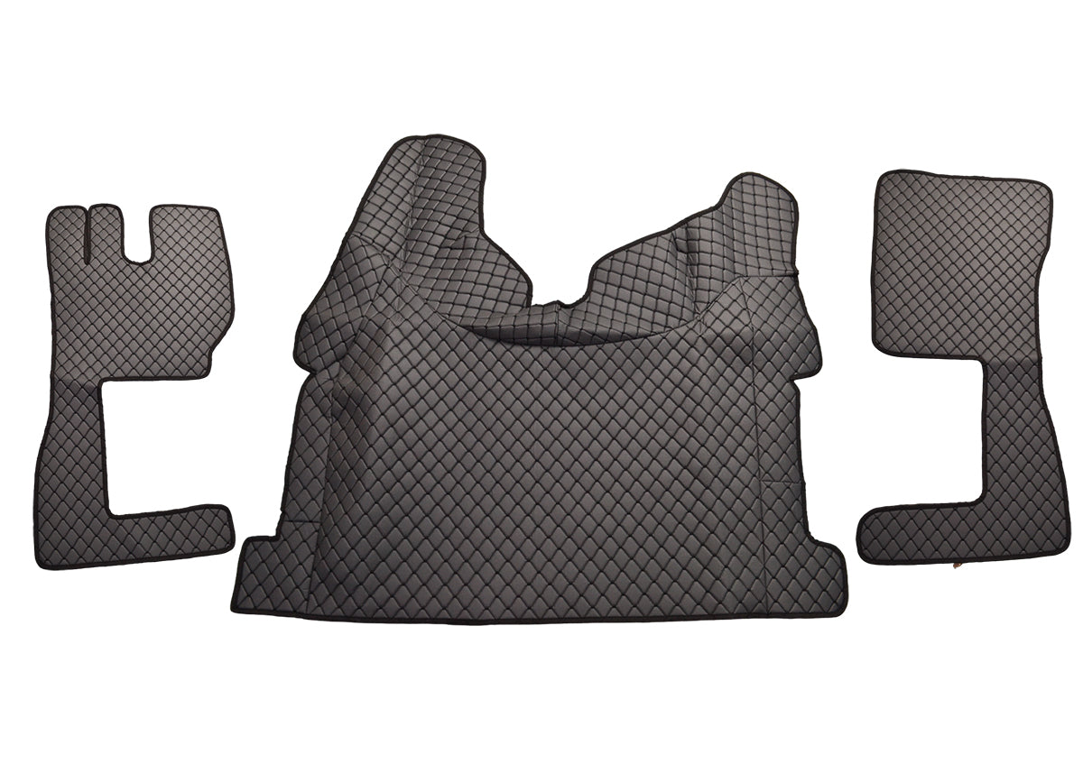Tapis de sol en cuir synthétique (éco-cuir) gris foncé – adapté pour Volvo FH 2013+