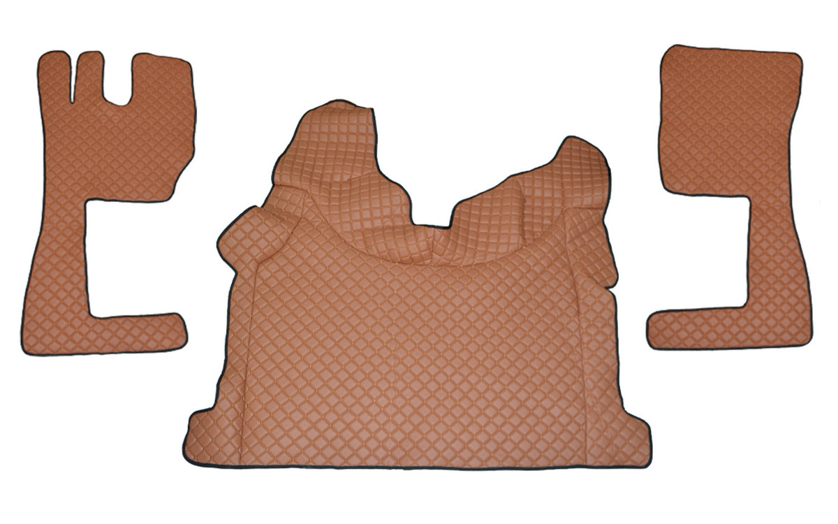 Tapis de sol marron en cuir synthétique (éco-cuir) – adapté pour Volvo FH 2013+