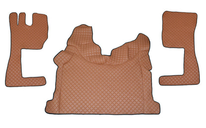 Tapis de sol marron en cuir synthétique (éco-cuir) – adapté pour Volvo FH 2013+