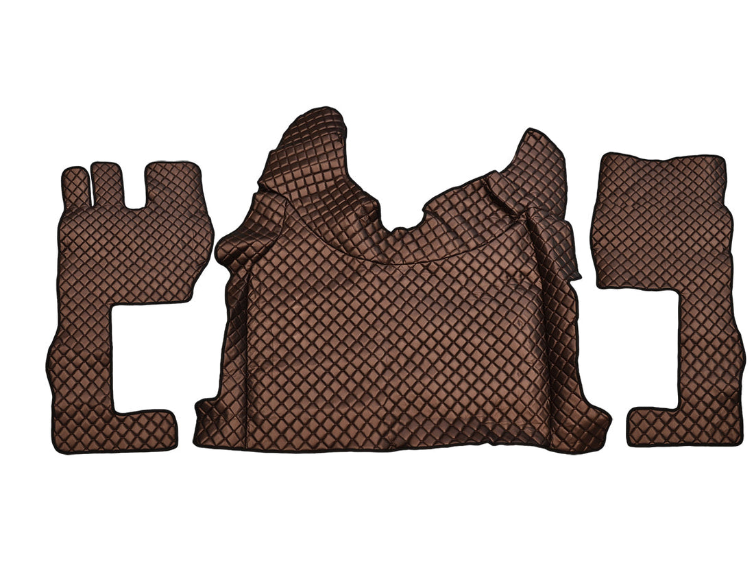 Tapis de sol en cuir adaptés pour Volvo FH4 (2021+) – Modèle long, bronze/cuivre