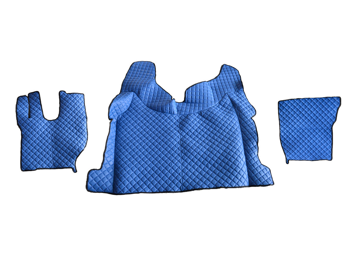 Brauner Kunstleder-Fußmattensatz – geeignet für Volvo FH4 2021+, Long Cab Model